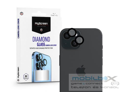 MyScreen Protector Diamond Glass hátsó kameralencse védő edzett üveg - Apple    iPhone 15/15 Plus - fekete