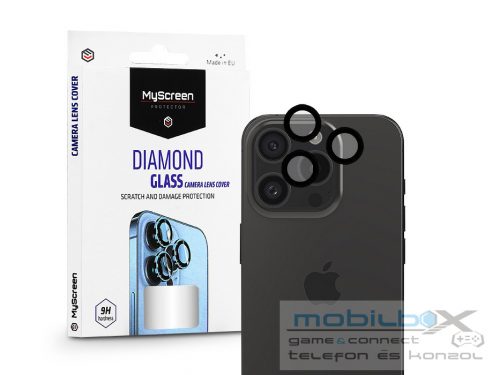 MyScreen Protector Diamond Glass hátsó kameralencse védő edzett üveg - Apple    iPhone 15 Pro/15 Pro Max - fekete