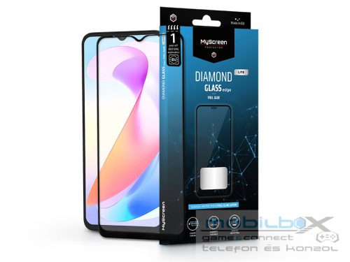 Honor X6a edzett üveg képernyővédő fólia - MyScreen Protector Diamond Glass LiteEdge2.5D Full Glue - fekete