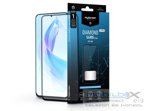 Honor 90 Lite edzett üveg képernyővédő fólia - MyScreen Protector Diamond Glass Lite Edge2.5D Full Glue - fekete