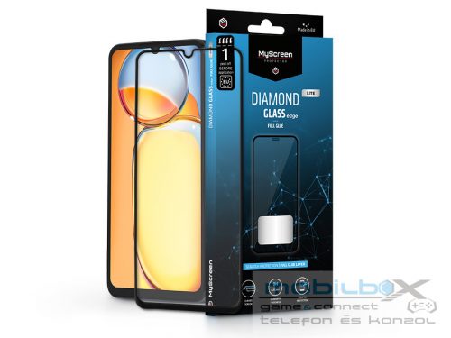 Xiaomi Redmi 13C/Redmi 13R edzett üveg képernyővédő fólia - MyScreen Protector  Diamond Glass Lite Edge2.5D Full Glue - fekete