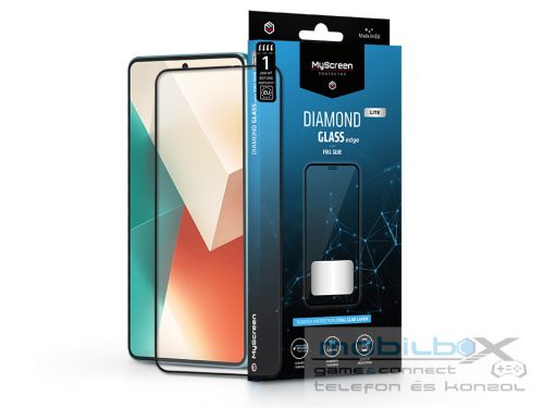 Xiaomi Redmi Note 13 4G/Redmi Note 13 5G edzett üveg képernyővédő fólia -       MyScreenProtector Diamond Glass Lite Edge2.5D Full Glue - fekete