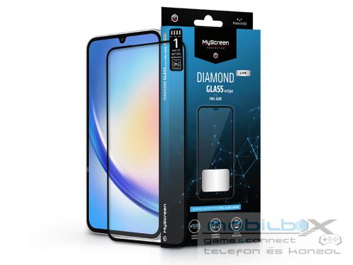 Samsung SM-A356 Galaxy A35 5G edzett üveg képernyővédő fólia - MyScreen         Protector Diamond  Glass Lite Edge2.5D Full Glue - fekete