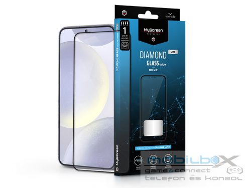 Samsung SM-S926 Galaxy S24+ edzett üveg képernyővédő fólia - MyScreenProtector  Diamond Glass Lite Edge2.5D Full Glue - fekete