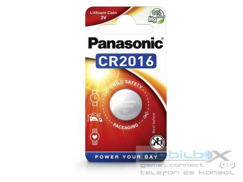 Panasonic CR2016 lithium gombelem - 3V - 1 db/csomag