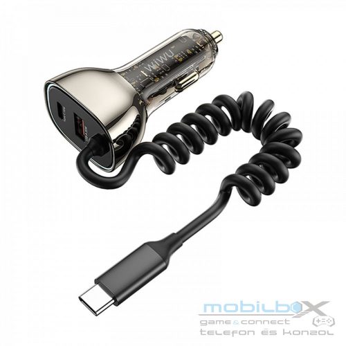 WiWU - Car Charger Wi-QC016 90W with cable USB C with USB A i USB C sockets