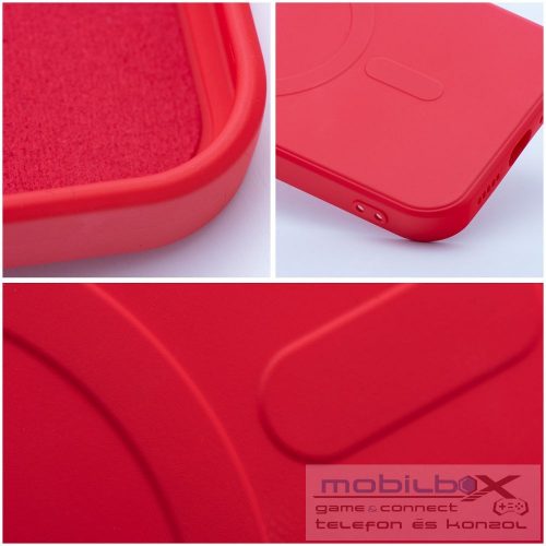 SILICONE MAG COVER case compatible with MagSafe for SAMSUNG S25 Ultra red