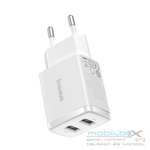 BASEUS wall charger 2 x USB A 2,1A 10,5W CCXJ010202 white