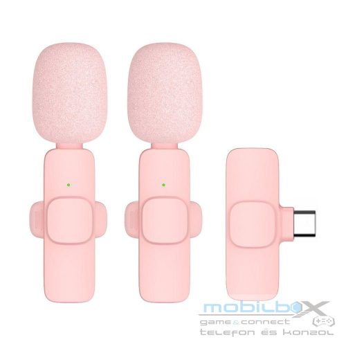 Wireless lavalier microphone Type C double (2 in set) K1 pink