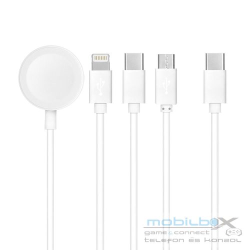 Cable 4w1 Type C to Lightning / Type C / Micro USB / Apple Watch 3W 2A C3186 1,2 m white