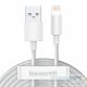 BASEUS cabel USB A to Lightning 2,4A Wisdom TZCALZJ-02 2 pcs 1,5 m white