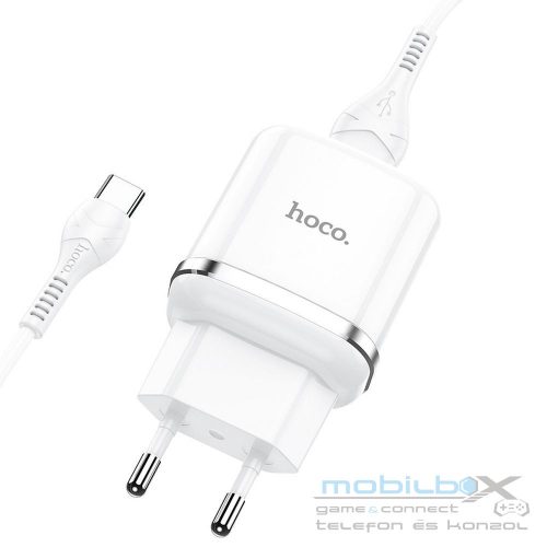 HOCO travel charger USB A + cable USB A to Type C QC3.0 3A 18W N3 white