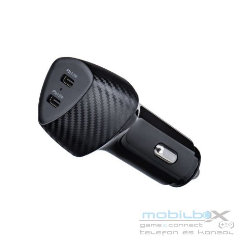 FORCELL CARBON car charger Type C 3.0 PD20W + Type C 3.0 PD20W CC50-2C black (Total 40W)