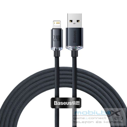 BASEUS cable USB A to Lightning 2,4A Crystal Shine CAJY000101 2 m black