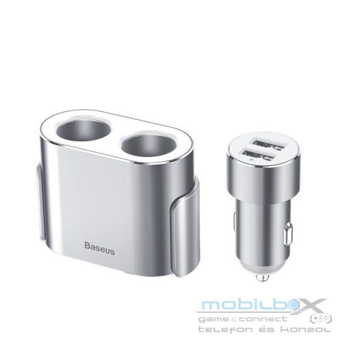 BASEUS car charger 2 x USB A + 2 x cigarette lighter x2 80W 3,1A CRDYQ-0S silver