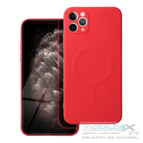 SILICONE MAG COVER case compatible with MagSafe for IPHONE 11 Pro Max red