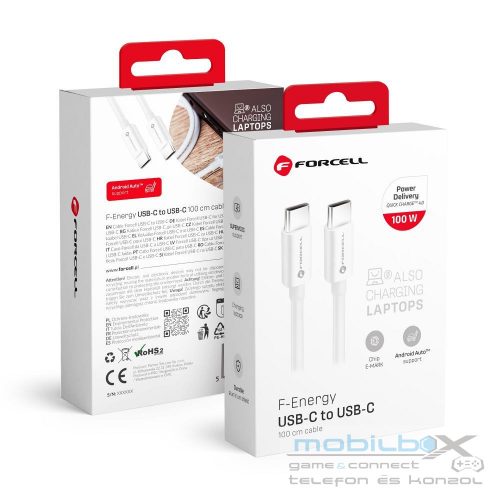 FORCELL F-ENERGY C339 cable Type C to Type C PD QC4.0 5A 100W 1 m white