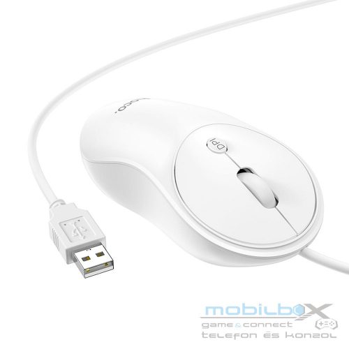 HOCO wired mouse USB A GM13 1,5 m white