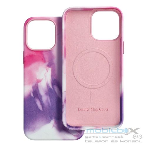 LEATHER MAG COVER case for IPHONE 13 Pro Max purple splash