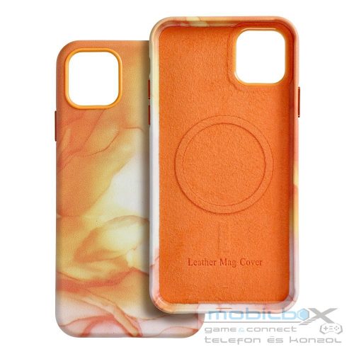 LEATHER MAG COVER case for IPHONE 11 Pro Max orange splash