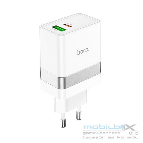 HOCO travel charger USB A + Typ C PD QC3.0 3A 30W N21 white