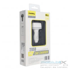   PAVAREAL car charger 2 x USB A + Type C PD 4,8A 20W PA-CC65 white