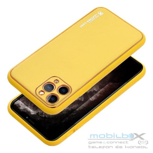 LEATHER case for IPHONE 15 yellow