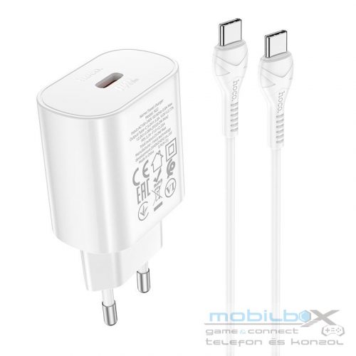 HOCO travel charger Type C + cabel Type C to Type C PD QC3.0 25W N22 white