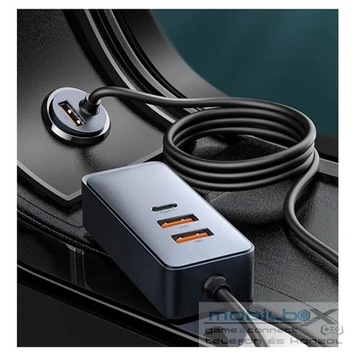 BASEUS car charger 2 x USB A + 2 x Type C with cable PD3.0 QC4.0 3A 120W CCBT-A0G 1,5 m gray