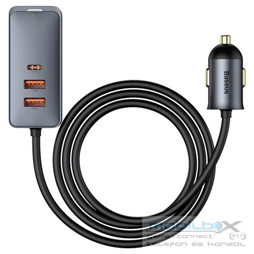 BASEUS car charger 2 x USB A + 2 x Type C with cable PD3.0 QC4.0 3A 120W CCBT-A0G 1,5 m gray