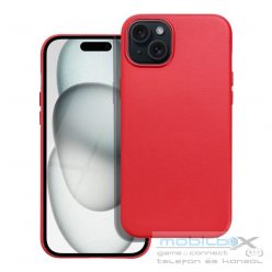 LEATHER MAG COVER case for IPHONE 15 Plus red