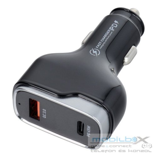 Car charger USB A + Type C PD QC3.0 3A 83W CC53-1A1C black