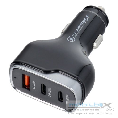 Car charger USB A + 2 x Type C PD QC3.0 3A 138W CC53-2C1A black