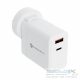 FORCELL F-ENERGY TFK-TC-45WPDAC travel charger 3in1 Type C + USB A PD QC4.0 3A 45W with replaceable plugs (EU / UK / US) white