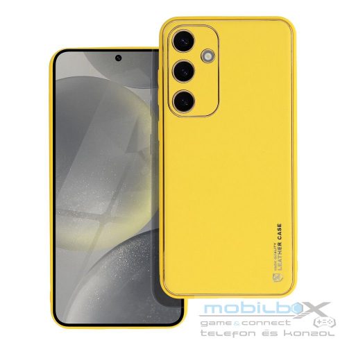 LEATHER case for SAMSUNG S24 Plus yellow