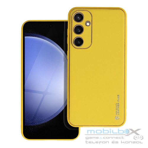 LEATHER case for SAMSUNG S23 FE yellow