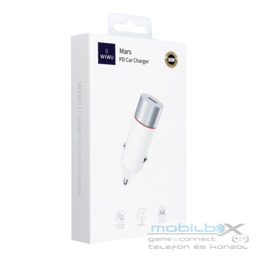 WiWU - Car Charger Mars Series Wi-QC021 30W PD+QC 1xUSB C - white