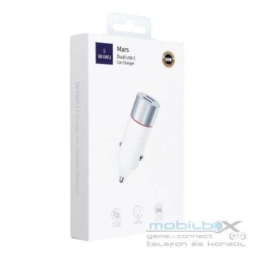 WiWU - Car Charger Mars Series Wi-QC023 60W PD+QC 2xUSB C - white