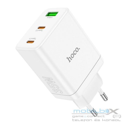 HOCO charger 2 x Type C + USB A PD QC3.0 3A 35W N33 white