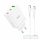 HOCO charger 2 x Type C + USB A + cable Type C to Type C PD QC3.0 3A 35W N33 white