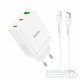 HOCO charger 2 x Type C + USB A + cable Type C to Lightning PD QC3.0 3A 35W N33 white