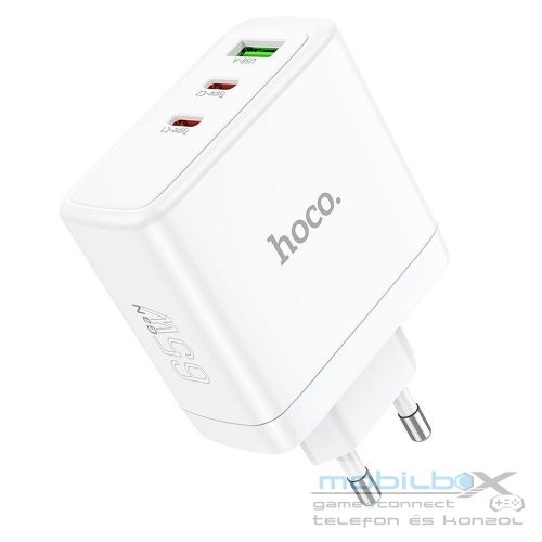 HOCO wall charger 2 x Type C + USB A QC PD 65W GaN N30 white