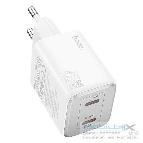 HOCO charger 2 x Type C PD QC 45W GaN N42 white