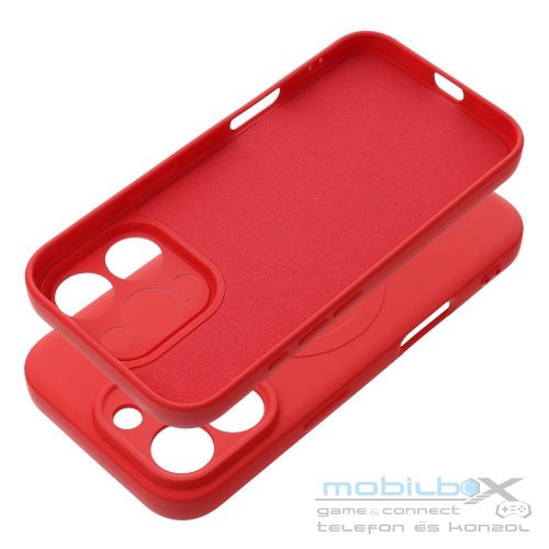 SILICONE MAG COVER case compatible with MagSafe for IPHONE 16 Pro red