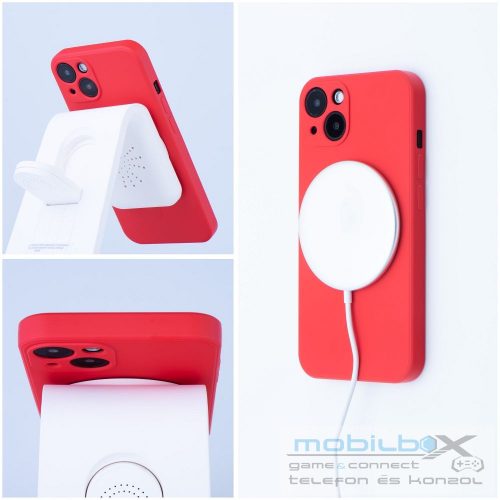 SILICONE MAG COVER case compatible with MagSafe for IPHONE 16 Pro Max red