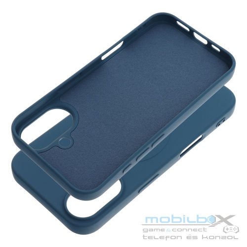 SILICONE MAG COVER (big hole) case compatible with MagSafe for IPHONE 16 blue