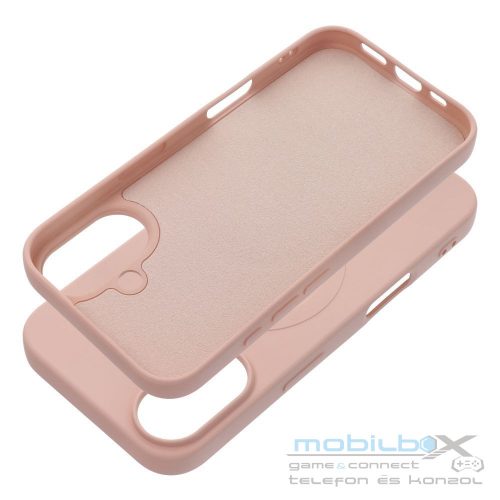 SILICONE MAG COVER (big hole) case compatible with MagSafe for IPHONE 16 pink