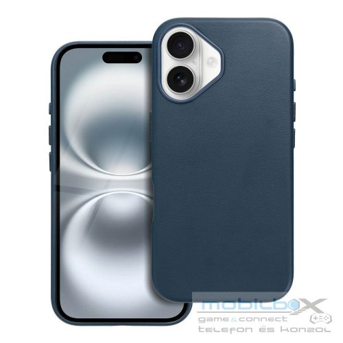 LEATHER MAG COVER case for IPHONE 16 indigo blue