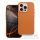 LEATHER MAG COVER case for IPHONE 16 Pro orange