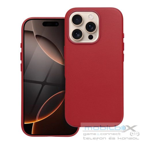 LEATHER MAG COVER case for IPHONE 16 Pro red